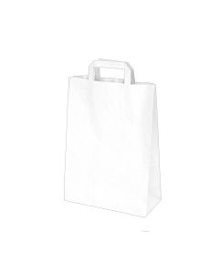 Papierové tašky 22x10 x 28 cm biele [50 ks]