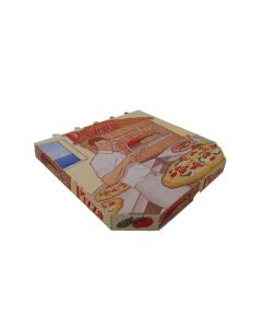 Krabica na pizzu z vlnitej lepenky 26 x 26 x 3 cm [100 ks]