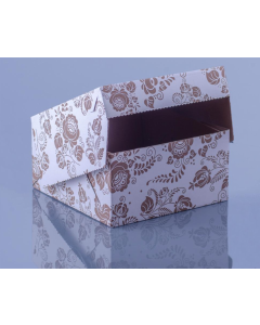 Krabica na zákusky 19x19x10cm ľudový vzor / 50 ks