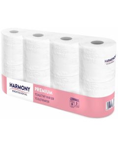 Toaletný papier tissue 3-vrstvý Harmony Professional 250 útržkov [8 ks]