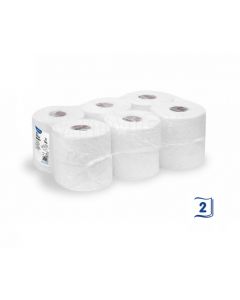 Toaletný papier (FSC Mix) 2vrstvý biely `JUMBO` Ø18cm 100m 445 útržkov [12 ks]