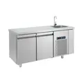 Chladiaci pult - stôl Bambas Frost  2x GN dverou a integrovaným drezom– PG 159-40L - 1590x700x850mm