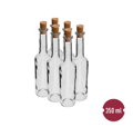 Fľaša na likér 350 ml, 6 ks + 6 zátok