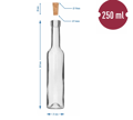 Fľaša na likér set 6+6 s uzáverom BELISSIMO - 250 ml