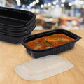 Menu misa do mikrovlnky (PP) nedelená čierna „M“ 221 × 151 mm 850 ml s viečkom 78100 v cene [50 ks] – 78185