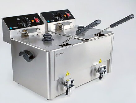 Elektrická fritéza 2x8 L s ventilom -6,5kW - HURAKAN