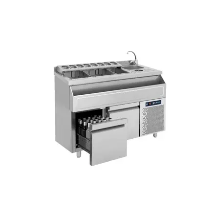 Chladiaci barový stôl Bambas Frost 139 s 2 zásuvkami – BRST-PSS139