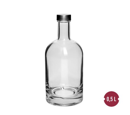 Sklenená fľaša DELUXE 0,5 L – biela Sklenená fľaša DELUXE 0,5 L – biela