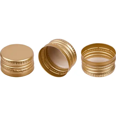 Závitový uzáver Ø28/18 mm – zlatý, balenie -ks Závitový uzáver Ø28/18 mm – zlatý, balenie -ks