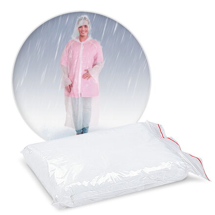 Plášť pre návštevy / Pláštenka (LDPE) s kapucou [10 ks] - 68171