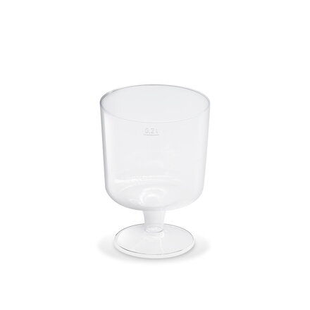Pohár kryštál (PS) na stopke Ø72mm 0,2L [10 ks]