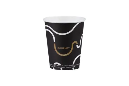 Papierový pohár (FSC Mix/PE) "Coffee to go – Gourmet Design" Ø80mm 240ml 0,24L/8oz/M [50 ks] – IT 76628