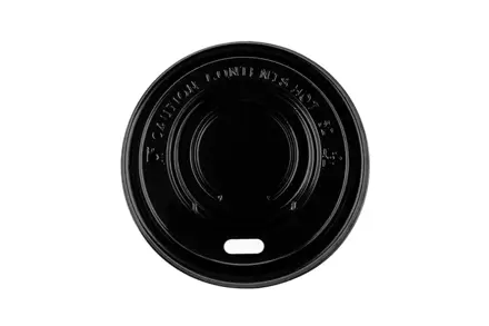 Viečko vypuklé (PS) čierne pre pohár Ø80mm [100 ks] -76380