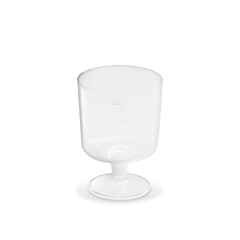 Pohár kryštál (PS) na stopke Ø72mm 0,2L [10 ks]