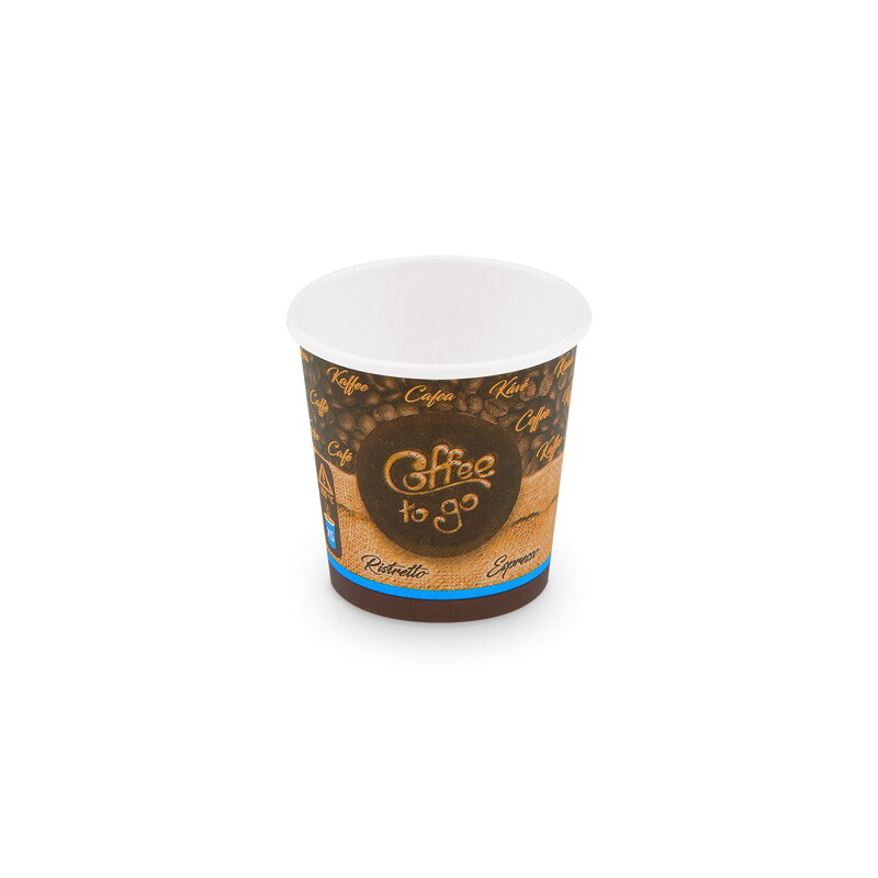 Papierový pohár (FSC Mix/PE) "Coffee to go" Ø62mm 110ml `0,08L/4oz/XS` [50 ks] -76611