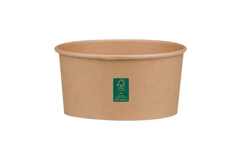 Papierová miska KRAFT1100ml s PET viečkom v cene - 50 ks - 82799 