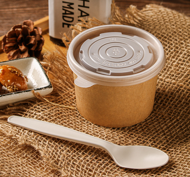 Papierová miska (FSC Mix/PE) kraft Ø115mm 500ml M s viečkom PP - 76930 v cene [50ks] – 76951