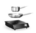 Sada: Indukčný sporák 3500W + hrniec + panvica na smaženie, HENDI, Čierna, 220-240V/3500W, 320x395x(H)95mm