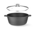 Kastról s nepriľnavým povrchom, HENDI, 7,5L, Čierna, 387x310x(H)130mm