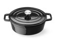 Liatinový smaltovaný kastról, HENDI, 4,4L, Čierna, 365x290x(H)115mm