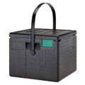 Termoizolačná nádoba Cam GoBox na pizzu zvrchu plniteľná, Cambro, kapacita: 6 krabíc s rozmermi 330x330x(H)40 mm na pizzu Ø320 mm, Čierna, 410x410x(H)339mm