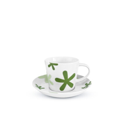Šálka s podšálkou 200 ml, Floweret GREEN