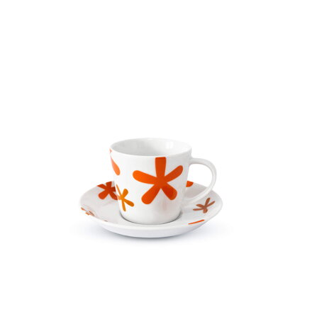 Šálka s podšálkou 200 ml, Floweret ORANGE