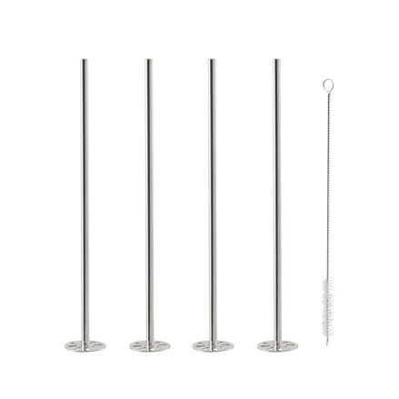 Nerezová koktejlová slamka s drvičom na Mojito 3v1 (Set 4 ks)