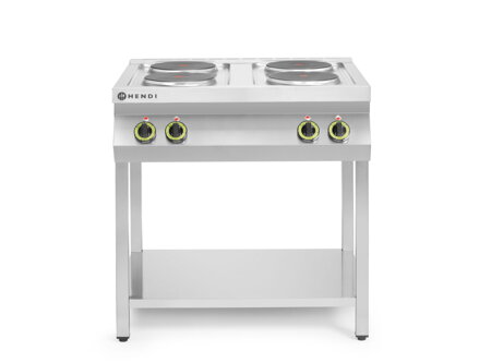 4-platňový elektrický sporák Kitchen Line na otvorenom podstavci, HENDI, Kitchen Line, 400V/10400W, 800x700x(H)900mm
