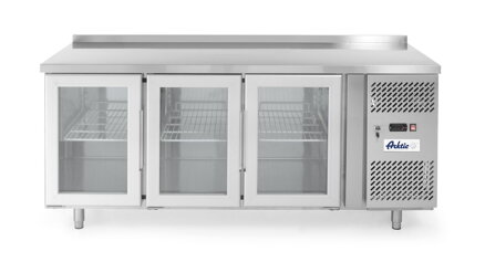 3-dverový chladiaci stôl s bočným agregátom, presklený, Arktic, 420L, 230V/400W, 1795x700x(H)850mm