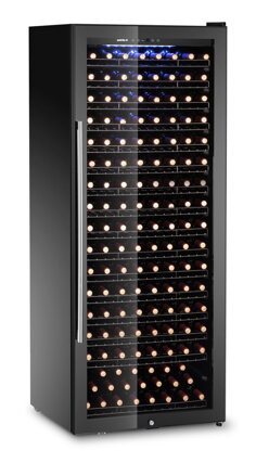 Chladnička na víno, 1-zónová, 224 fliaš, Arktic, 542L, Čierna, 690x700x(H)1833mm