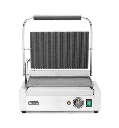 Kontaktný gril Panini, HENDI, drážkovaný vrch a hladké dno, 230V/2200W, 430x375x(H)216mm