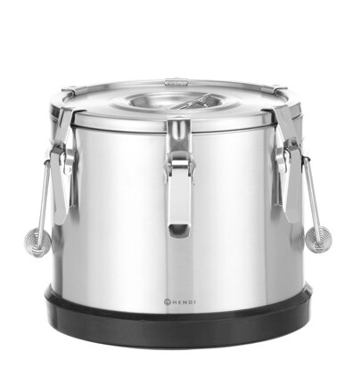 Nerezová termoska Kitchen Line na prepravu potravín, HENDI, Kitchen Line, 10L, Strieborná, ⌀300x(H)265mm