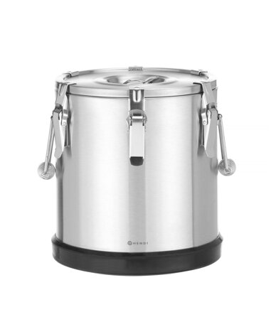 Nerezová termoska Kitchen Line na prepravu potravín, HENDI, Kitchen Line, 15L, Strieborná, ⌀300x(H)340mm