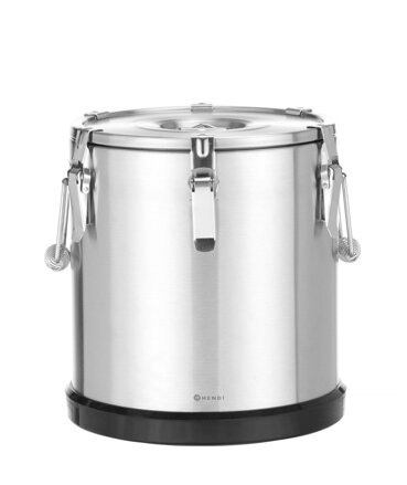 Nerezová termoska Kitchen Line na prepravu potravín, HENDI, Kitchen Line, 22L, Strieborná, ⌀330x(H)370mm