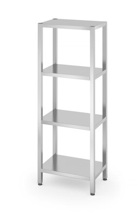 Skladovací regál so 4 plnými policami – skrutkový, HENDI, Kitchen Line, 600x400x(H)1800mm