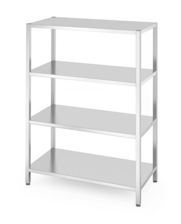 Skladovací regál so 4 plnými policami – skrutkový, HENDI, Kitchen Line, 1200x600x(H)1800mm