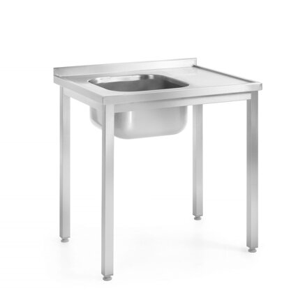 Drezový stôl – zváraný, hĺbka 600 mm, HENDI, Profi Line, Umývacia vaňa na ľavej strane, 1000x600x(H)850mm