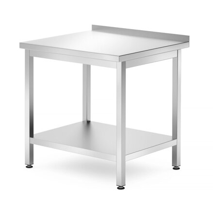 Stenový stôl s poličkou – skrutkový, hĺbka 700 mm, HENDI, Profi Line, 800x700x(H)850mm