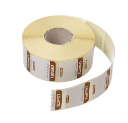 Opakovane použiteľné nálepky bezpečnosti potravín na každý deň, HENDI, 1 000 ks v kotúči, Hnedá, 1000 ks, 25x25mm