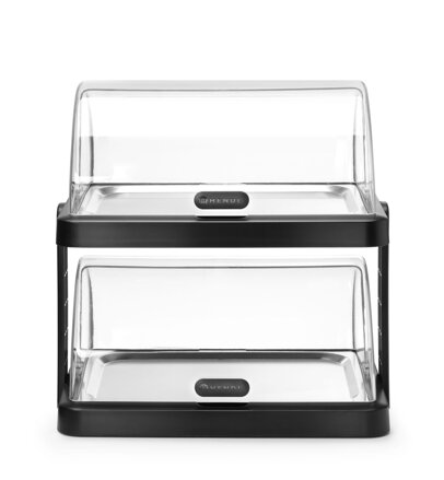 Dvojitá chladiaca roll-top vitrína Duo, UNIQ, HENDI, designed by Robert Bronwasser, Čierna, 480x355x(H)480mm