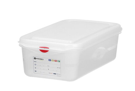 Nádoba GN 1/3 z polypropylénu, HENDI, GN 1/3, 4L, Priehľadná, 325x176x(H)100mm