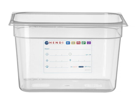 Nádoba GN 1/2, HENDI, GN 1/2, 12,5L, Priehľadná, 325x265x(H)200mm