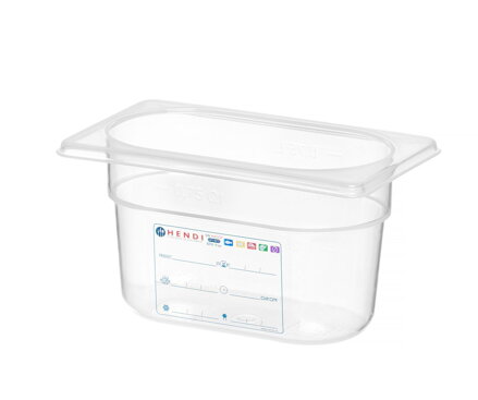 Nádoba GN 1/9, HENDI, GN 1/9, 0,9L, Priehľadná, 176x108x(H)100mm
