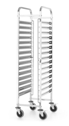 Pojazdný vozík pre 15x GN1/1, HENDI, Kitchen Line, GN 1/1, Strieborná, 380x550x(H)1705mm