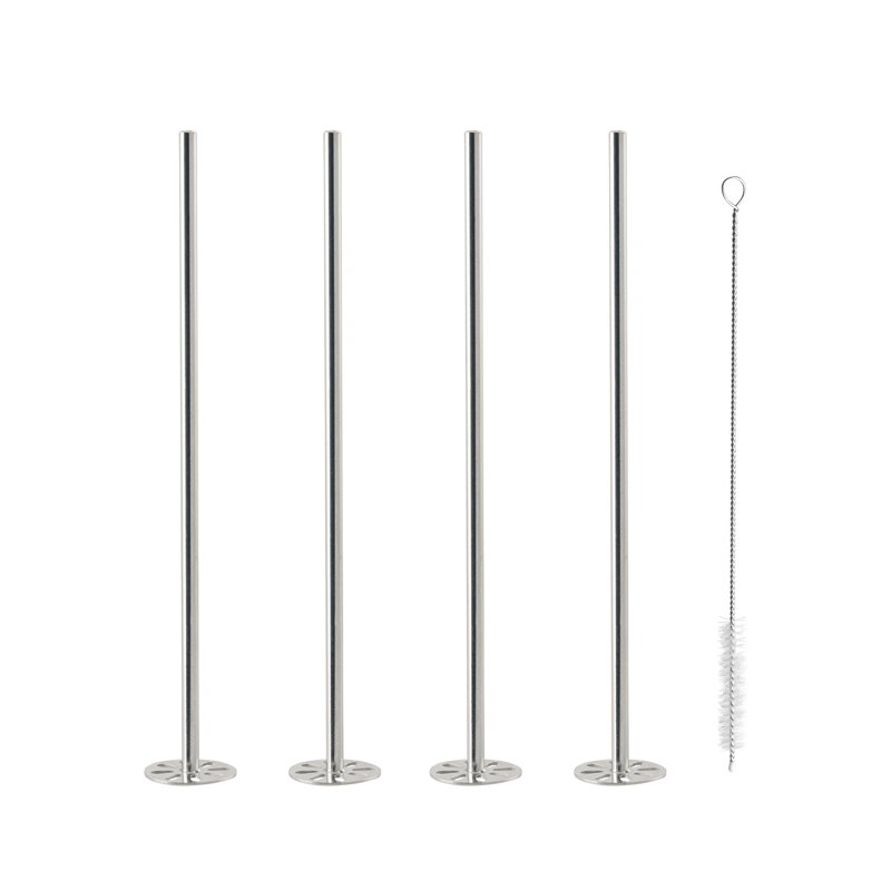 Nerezová koktejlová slamka s drvičom na Mojito 3v1 (Set 4 ks)
