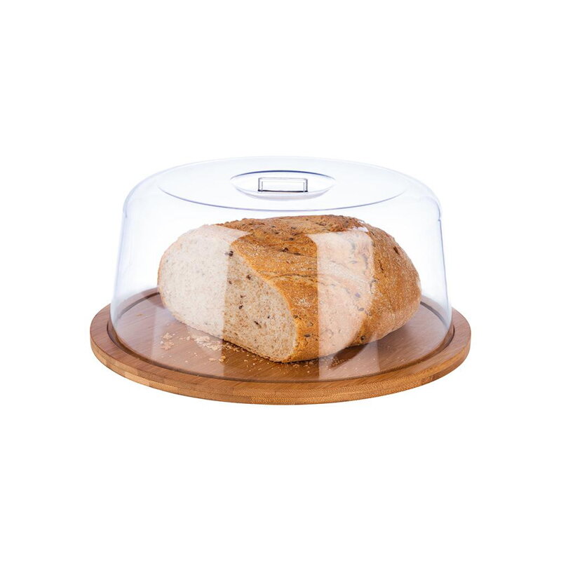 Podnos s poklopom APS Ø 25 cm, bambus