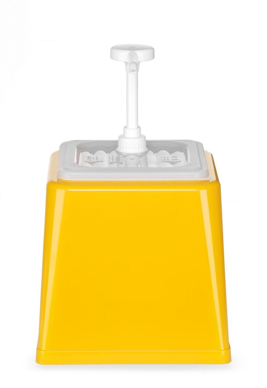 Dávkovač omáčok s pumpičkou, HENDI, 2,5L, Žltá, 230x210x(H)327mm