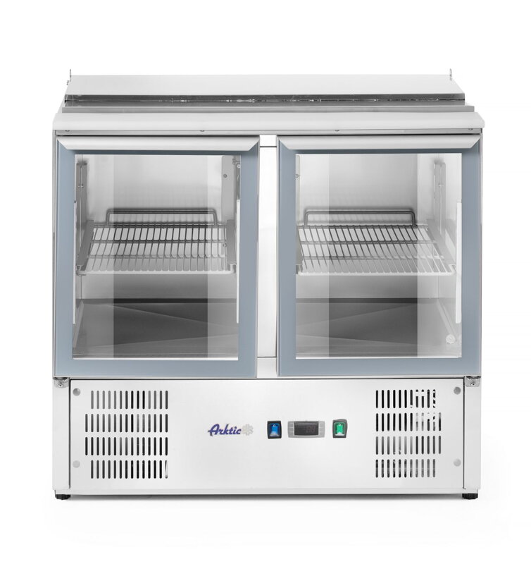 Chladiaci stôl 2-dverový zasklený so sklopným vekom, Arktic, 247L, 230V/145W, 900x700x(H)860mm
