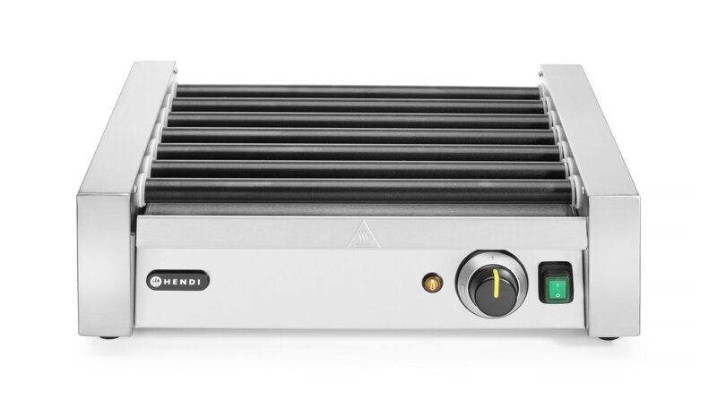 Valčekový ohrievač párkov jednozónový, HENDI, 7 valčekov, 230V/740W, 525x365x(H)176mm